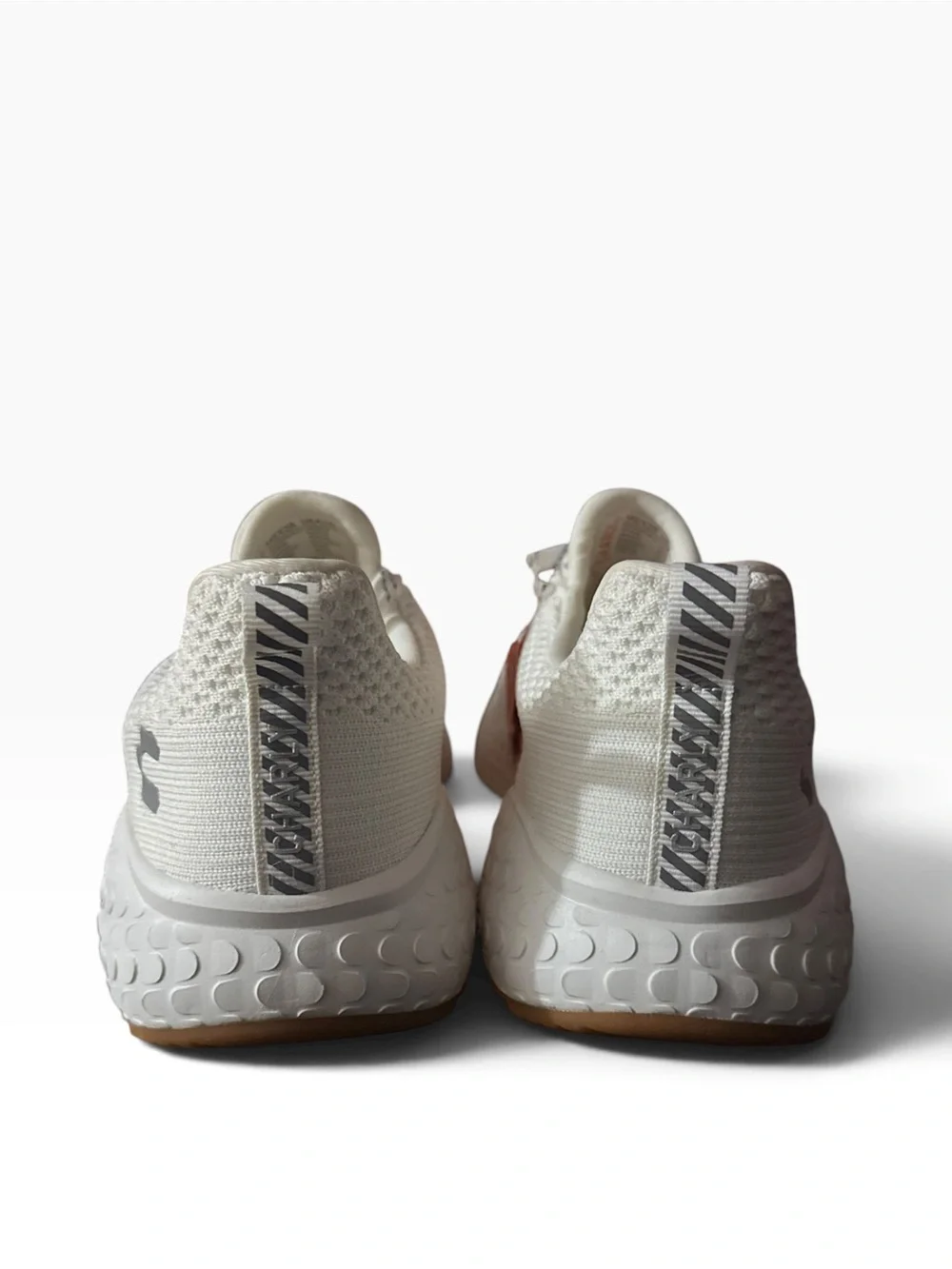 Men's White Knit Casual Sneakers with Gum Outsole